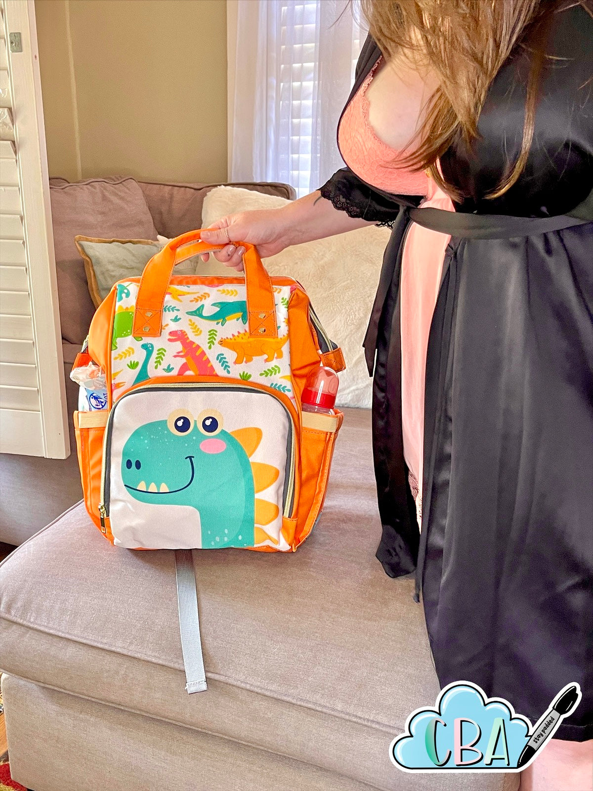 FREE STICKERS ABDL Cute Dinosaur Diaper Bag Backpack