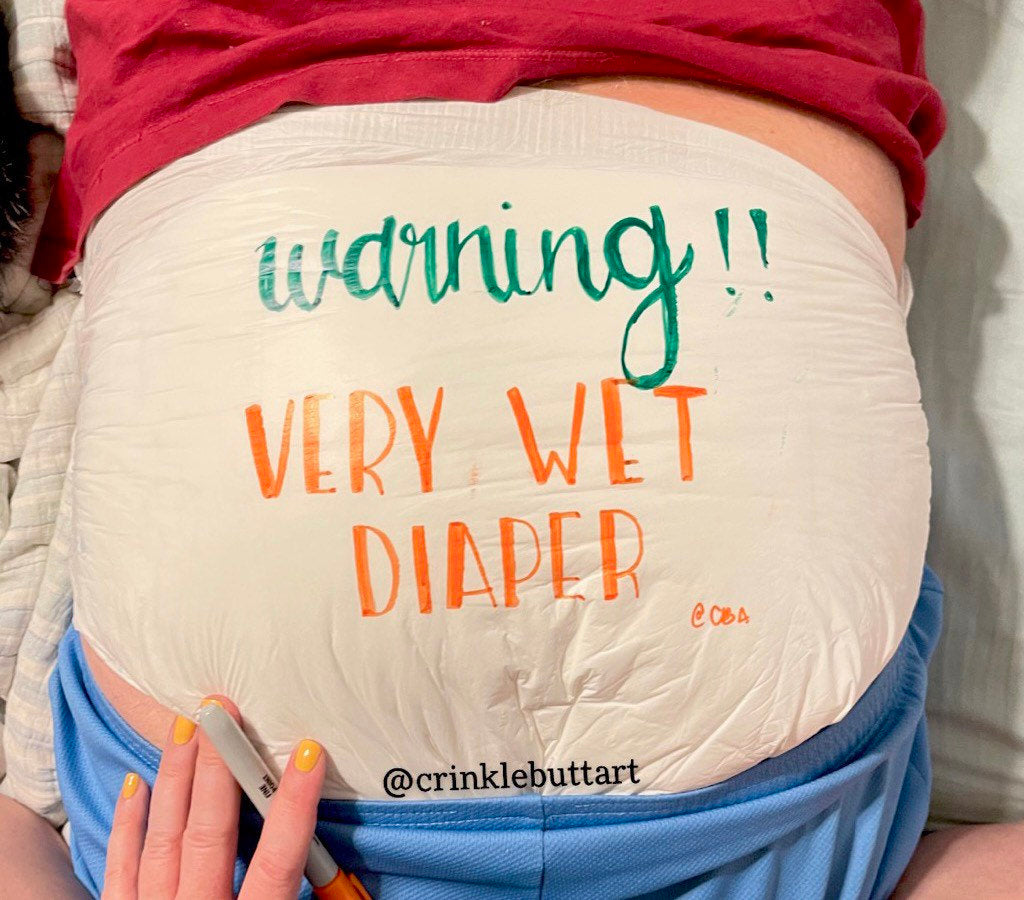 ABDL Diaper, “WARNING: Very Wet Diaper”