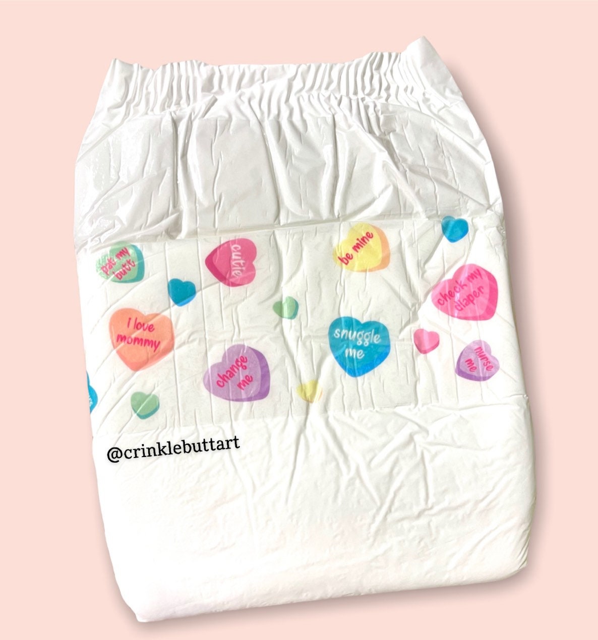 ABDL Diaper Tape “Candy Hearts”