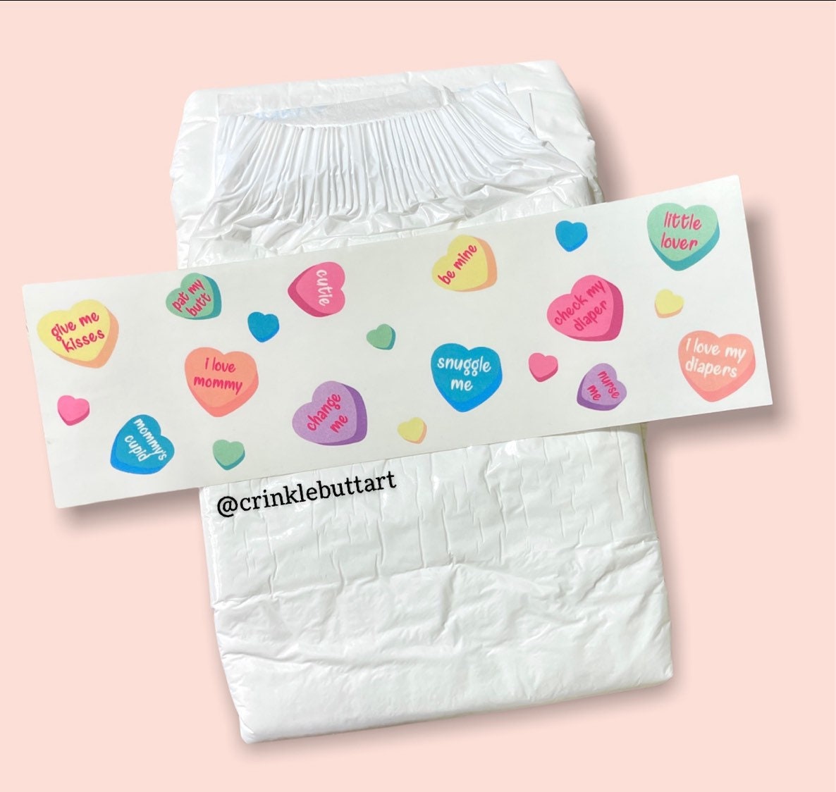 ABDL Diaper Tape “Candy Hearts”
