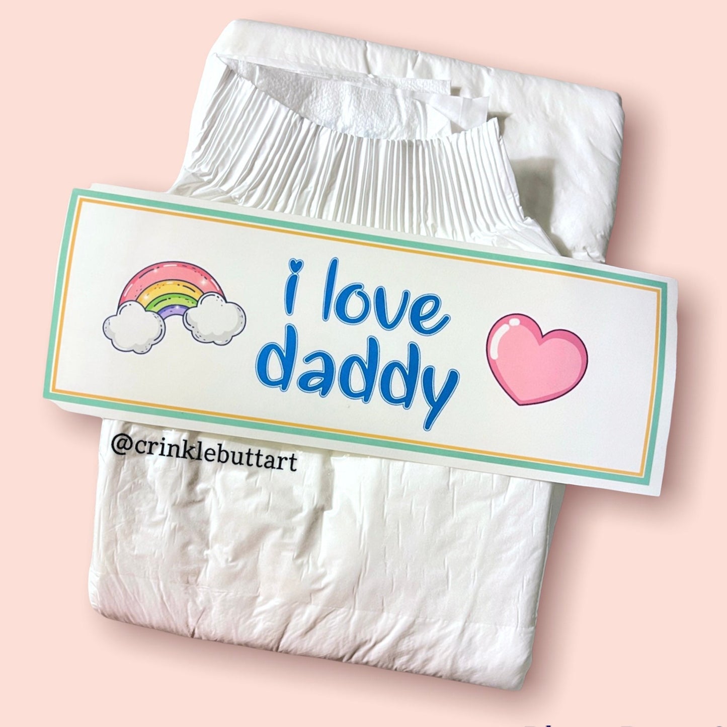 SALE- I Love Mommy or Daddy Premium Diaper Tape