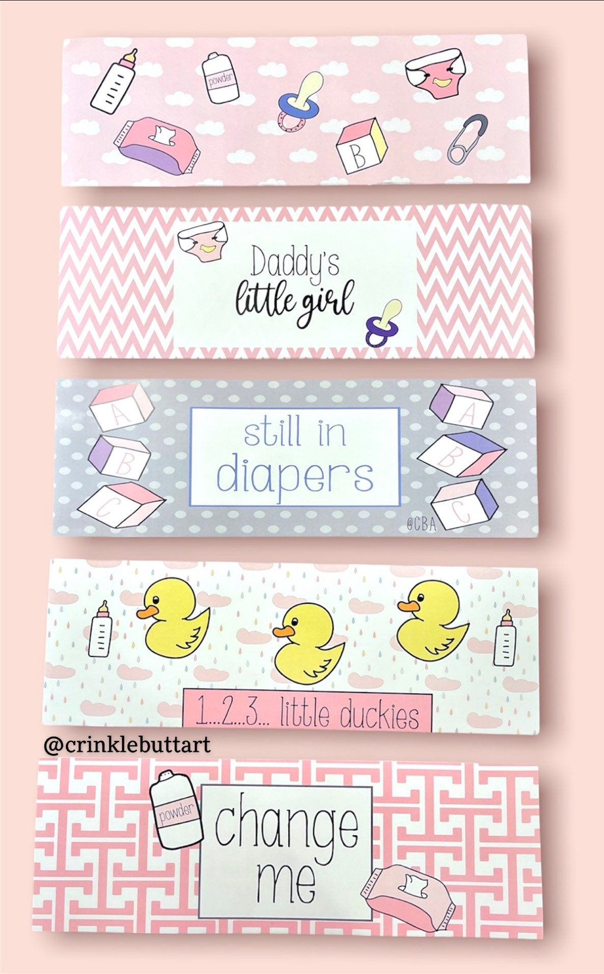 Mommy Rey's Pink Humiliation Pack x5 Diaper Tapes