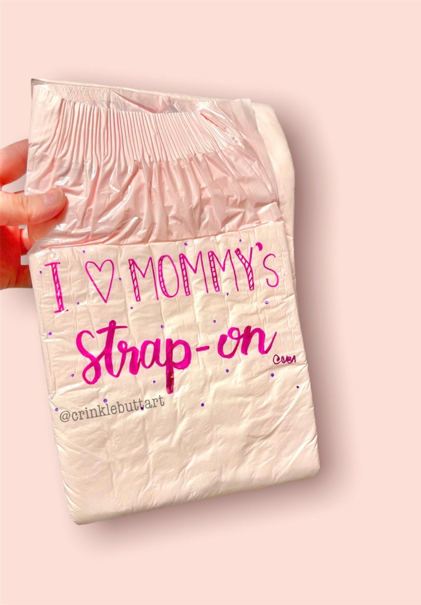 ABDL Adult Diaper *WHITE DIAPER* “Sissy Collection” Insert your Name, Choose 1 Design