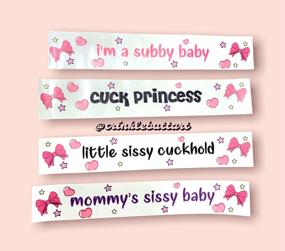 ABDL Skinny Diaper Tapes x4 “Sissy Cuck Pack”