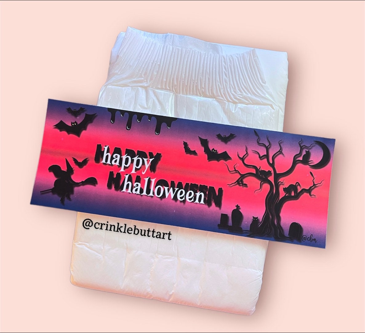 ABDL Halloween Diaper Tape "Happy Halloween"