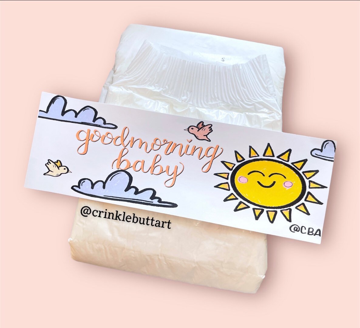 ABDL Diaper Tapes Set of *2*, “Good Morning & Goodnight Baby”
