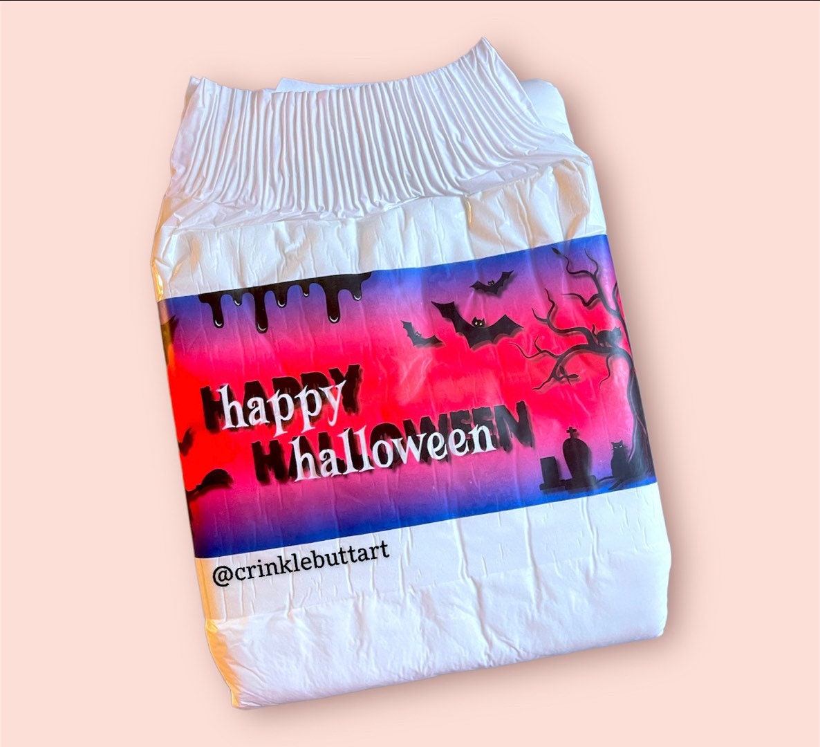 ABDL Halloween Diaper Tape "Happy Halloween"