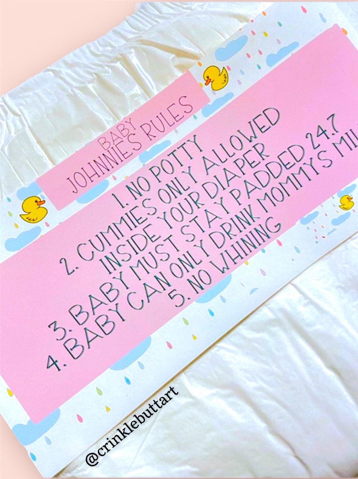 ABDL Diaper Tapes, 2x Tapes with Customizable Rules CBA