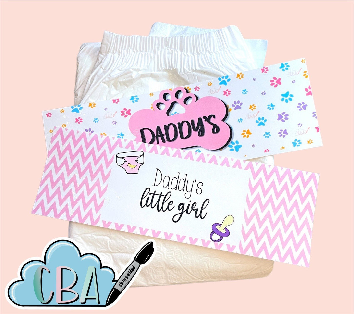 ABDL Diaper Tapes, Pack of 4, Premium Clear “Daddy’s Girl Pack”