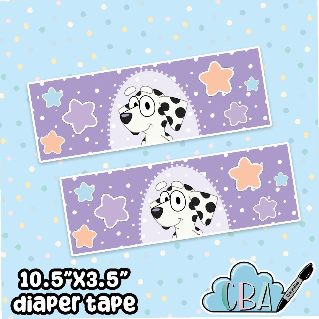 ABDL Clear Premium Diaper Tapes “Chloe Puppy Bluey”