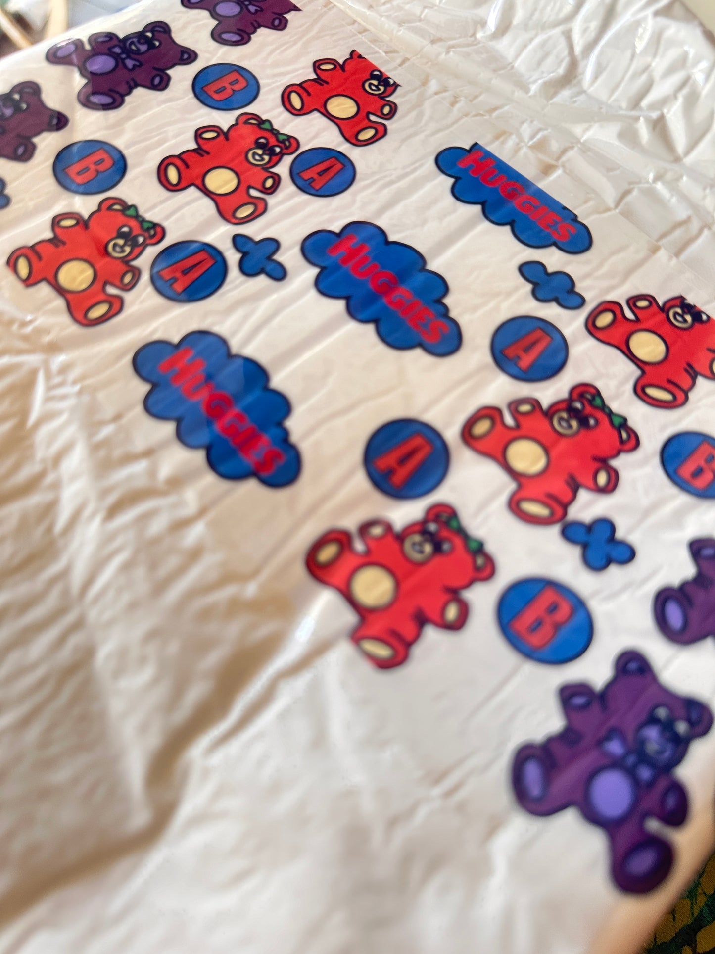 ABDL Clear Premium Diaper Tapes “Vintage ABC Teddy Bears”