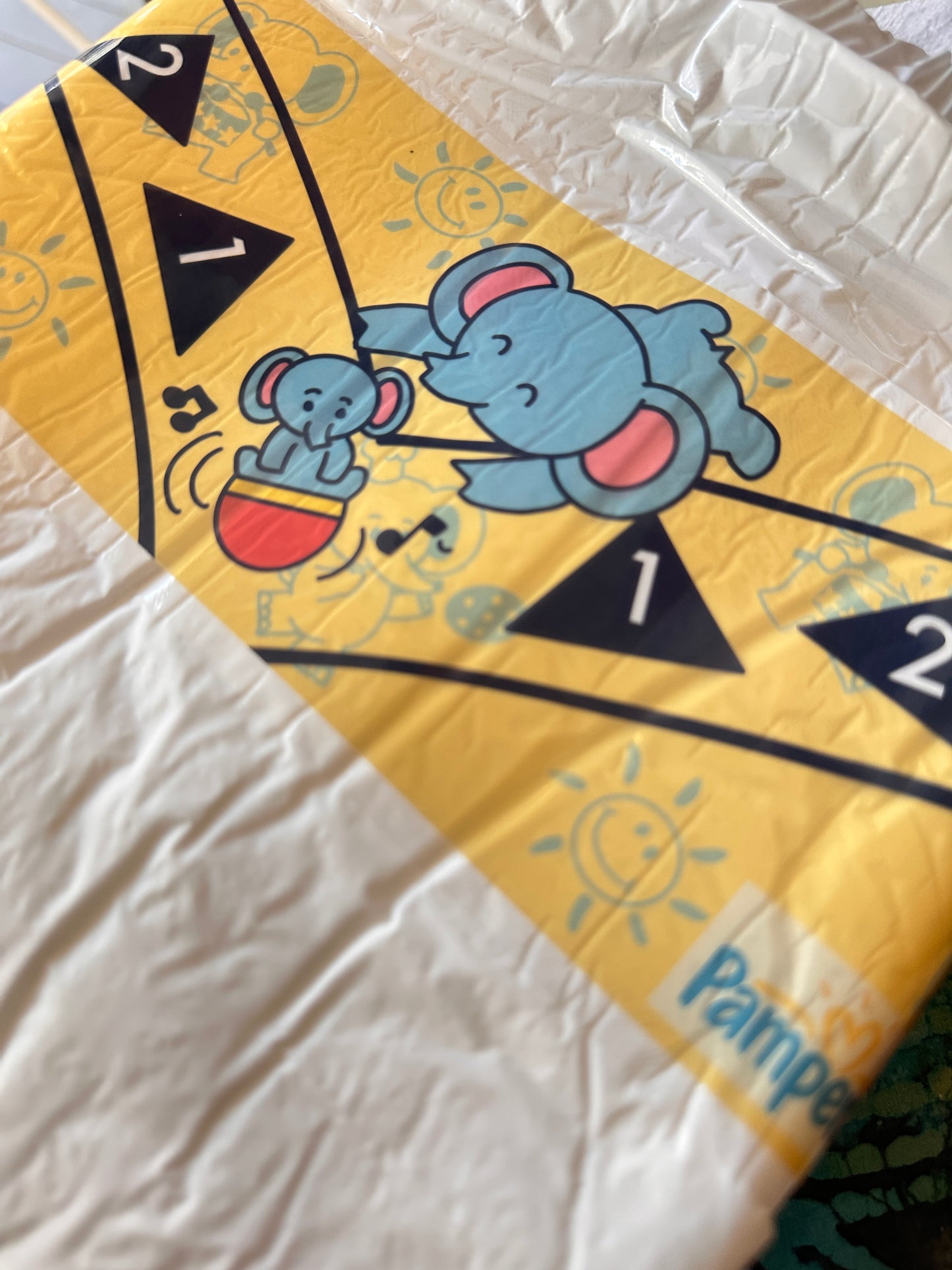 ABDL Clear Premium Diaper Tapes “Vintage 123 Elephants”