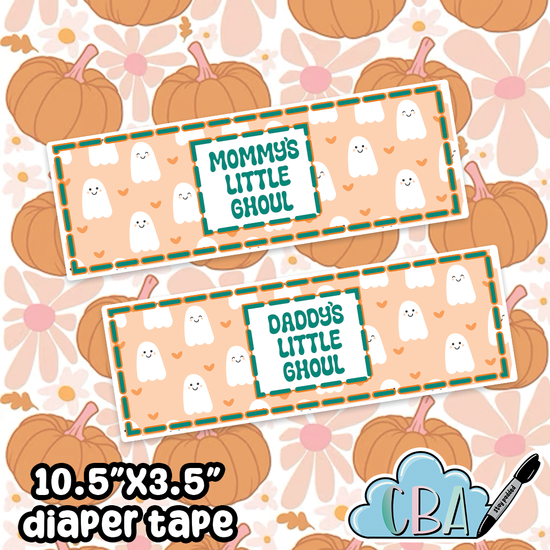 ABDL Halloween Diaper Tape "Mommy's or Daddy's Little Ghoul"