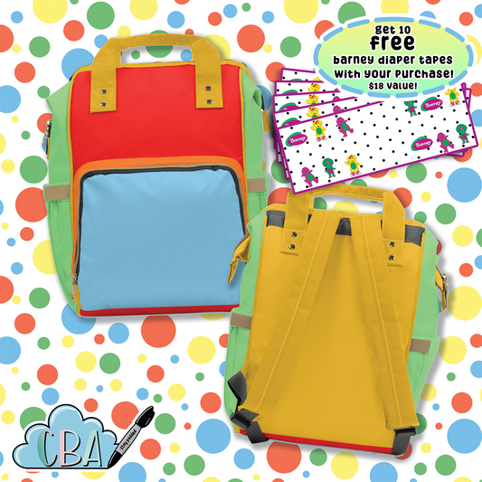 FREE STICKERS ABDL 90s Retro Colors Diaper Bag Backpack