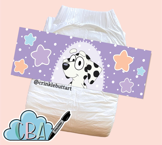 ABDL Clear Premium Diaper Tapes “Chloe Puppy Bluey”