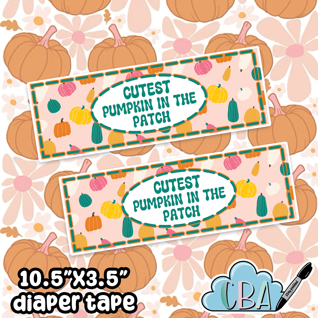 ABDL Premium Halloween Diaper Tape "Cutest Pumpkin in The Patch"