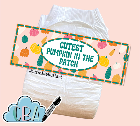 ABDL Premium Halloween Diaper Tape "Cutest Pumpkin in The Patch"