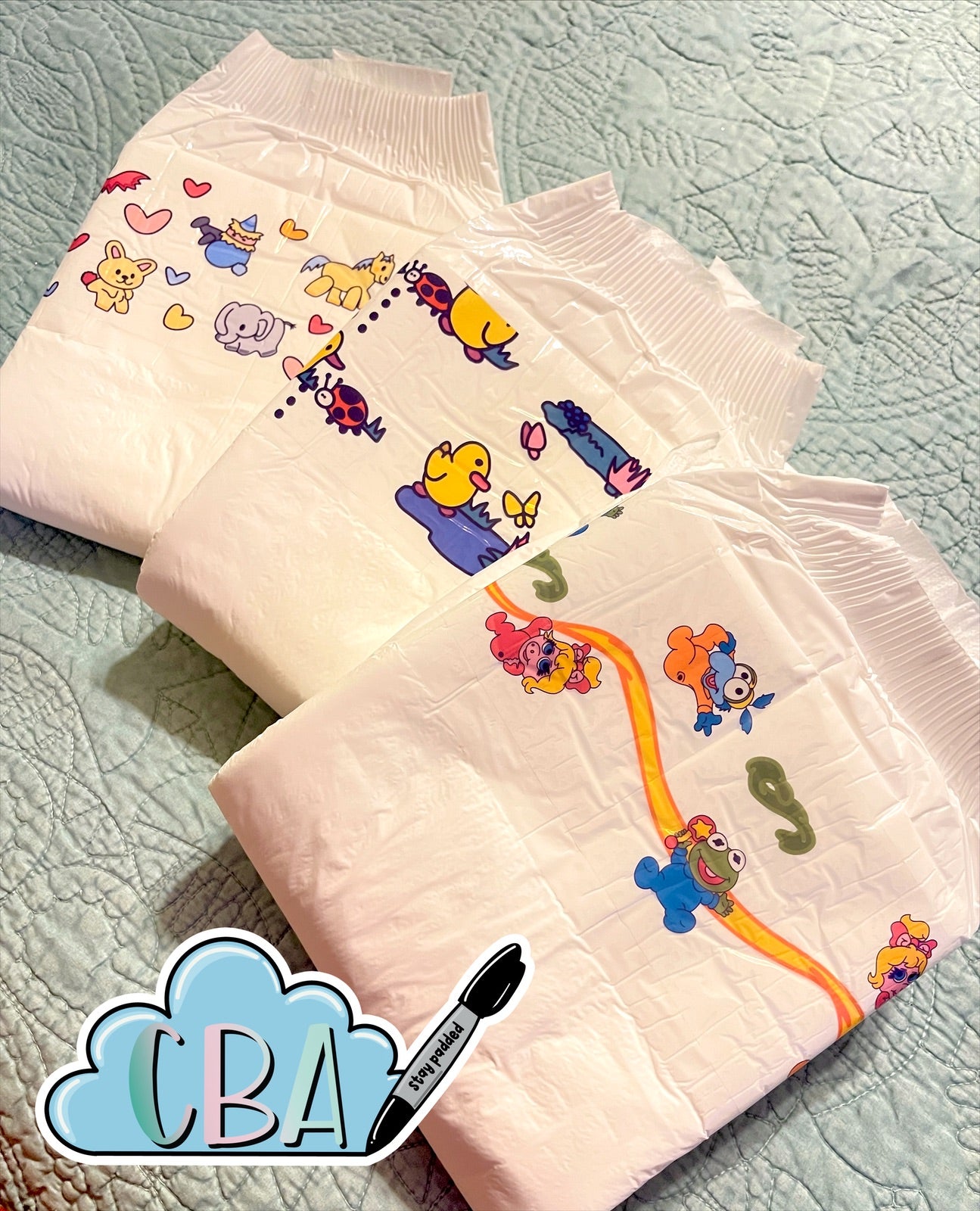 ABDL Clear Premium Diaper Tapes “Vintage Pals & Ribbons”