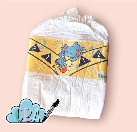 ABDL Clear Premium Diaper Tapes “Vintage 123 Elephants”