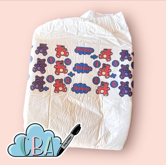 ABDL Clear Premium Diaper Tapes “Vintage ABC Teddy Bears”