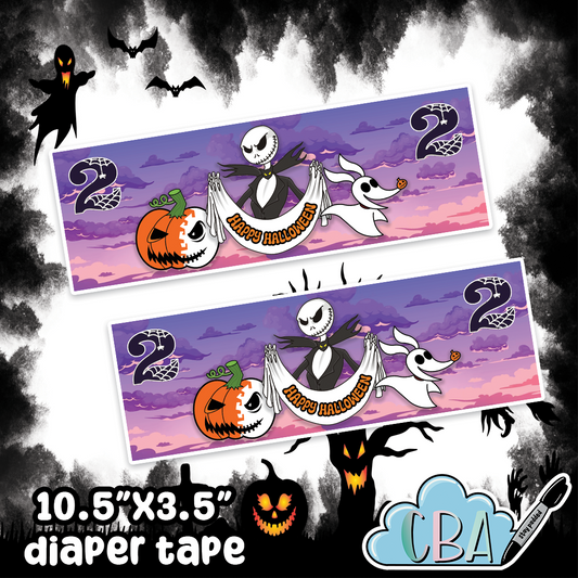 ABDL Halloween Diaper Tape "Jack Happy Halloween"