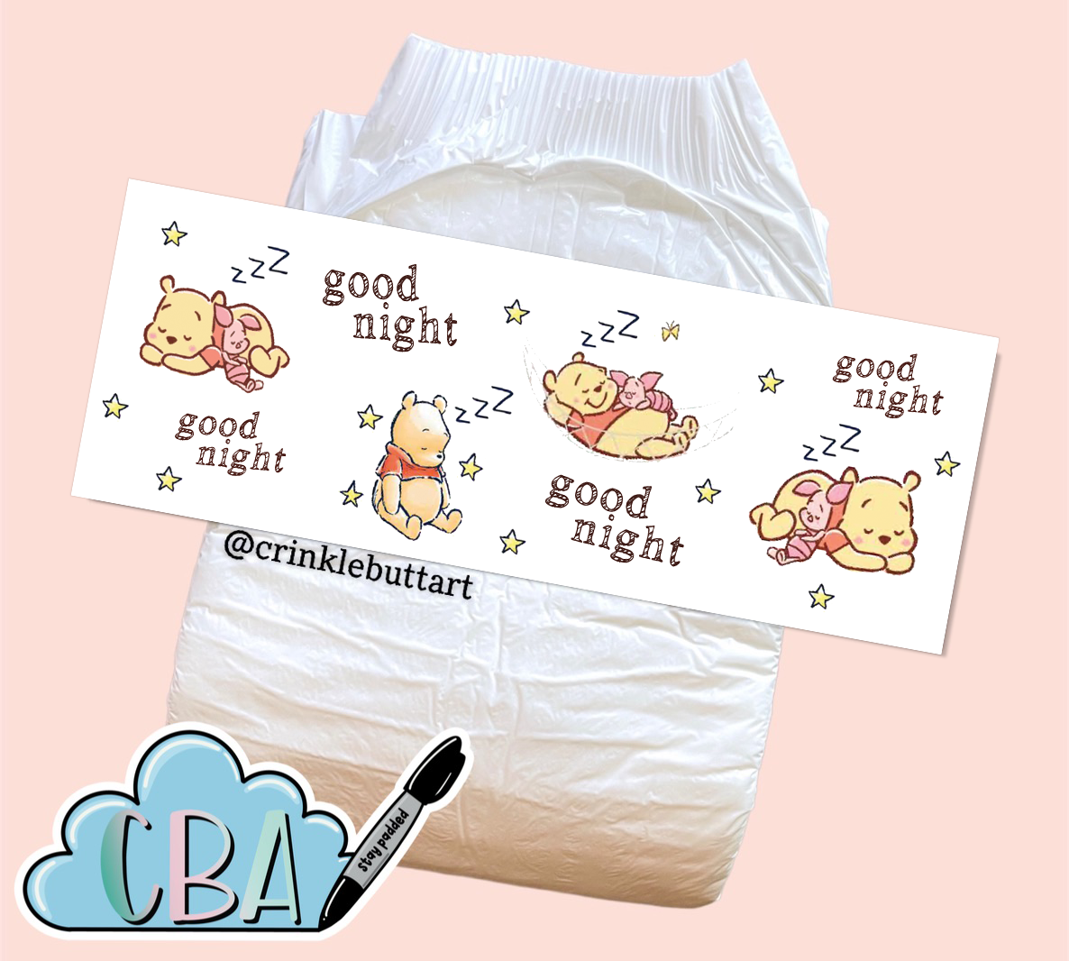 ABDL Clear Premium Diaper Tapes “Sleeping Pooh”