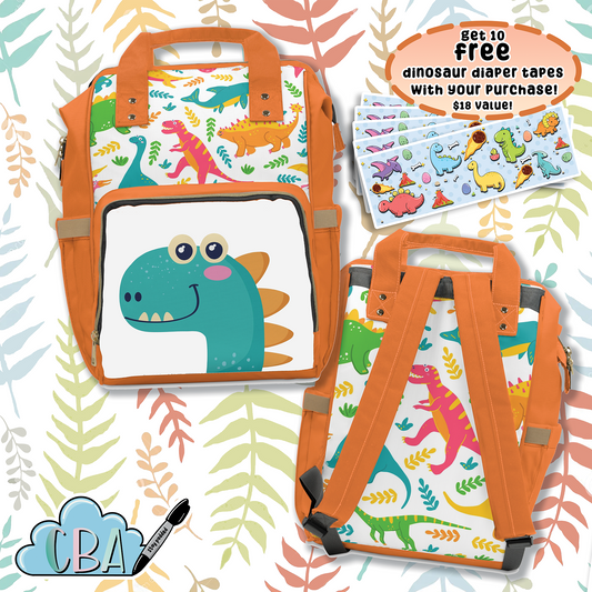 FREE STICKERS ABDL Cute Dinosaur Diaper Bag Backpack