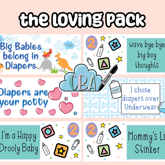 ABDL Diaper Tapes x6, “The Loving Pack"