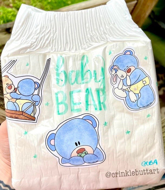 Baby Bear Stickies, Cut-Them-Out Yourself, The Little Den Collab