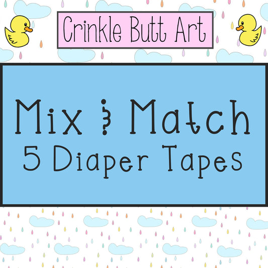 Mix & Match 5 ABDL Diaper Tapes by CBA