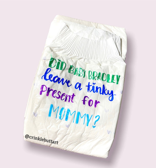 ABDL Adult Baby Diaper, “Gentle Diapering Collection” Insert your Name, Choose 1