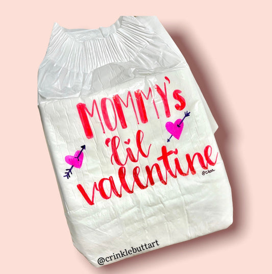 ABDL Valentine’s Day Diaper, “Mommy’s Lil Valentine”