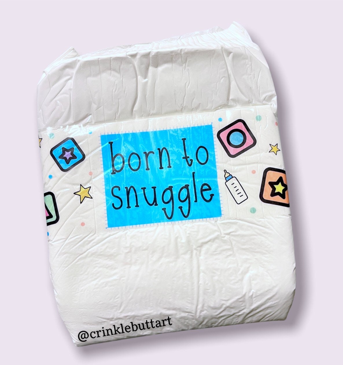 ABDL Diaper Tape, "Born To Snuggle"  ABDL Vintage Design