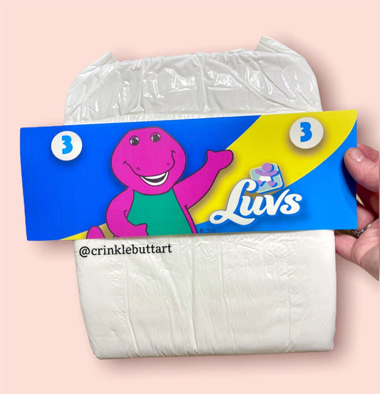Vintage Barney Diaper Tape
