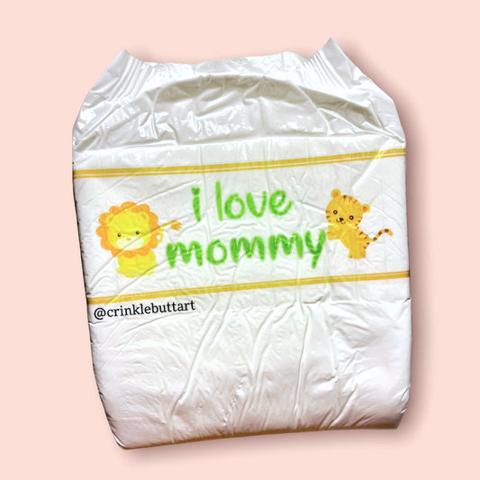 SALE- I Love Mommy or Daddy Premium Diaper Tape