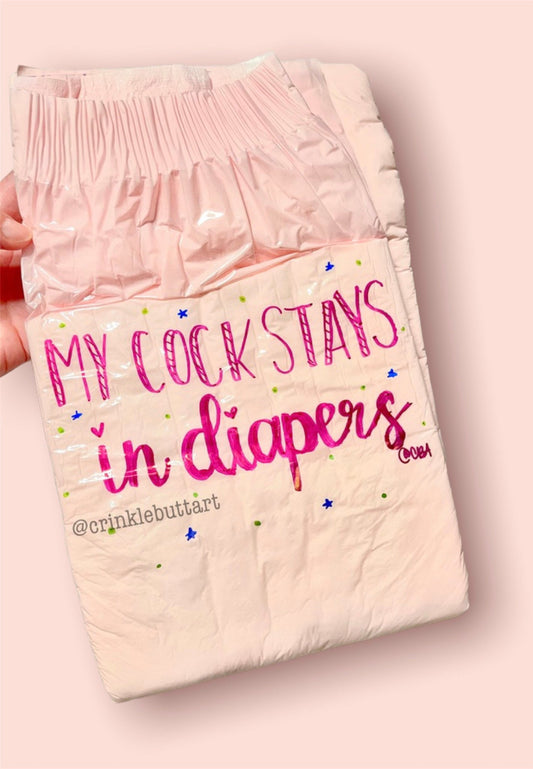 ABDL Adult Diaper *WHITE DIAPER* “Sissy Collection”  Insert your Name, Choose 1 Design