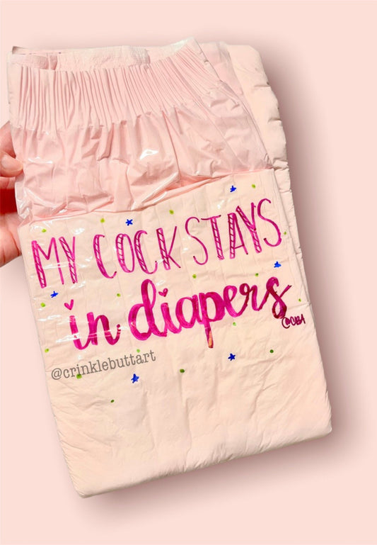 ABDL Adult Diaper *WHITE DIAPER* “Sissy Collection” Insert your Name, Choose 1 Design