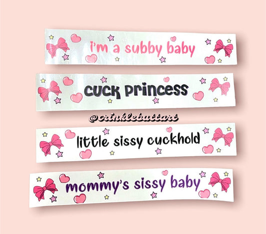 ABDL Skinny Diaper Tapes x4 “Sissy Cuck Pack”