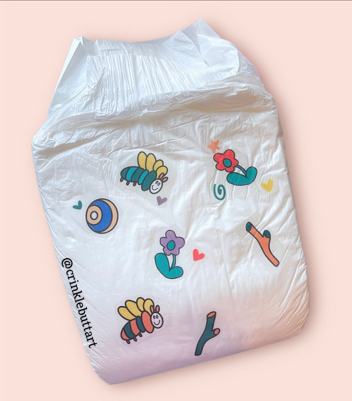 ABDL Diaper Tape & Sticker Sheet,  “Vintage Turtle Sticker Kit” *Design Your Own Diaper!*