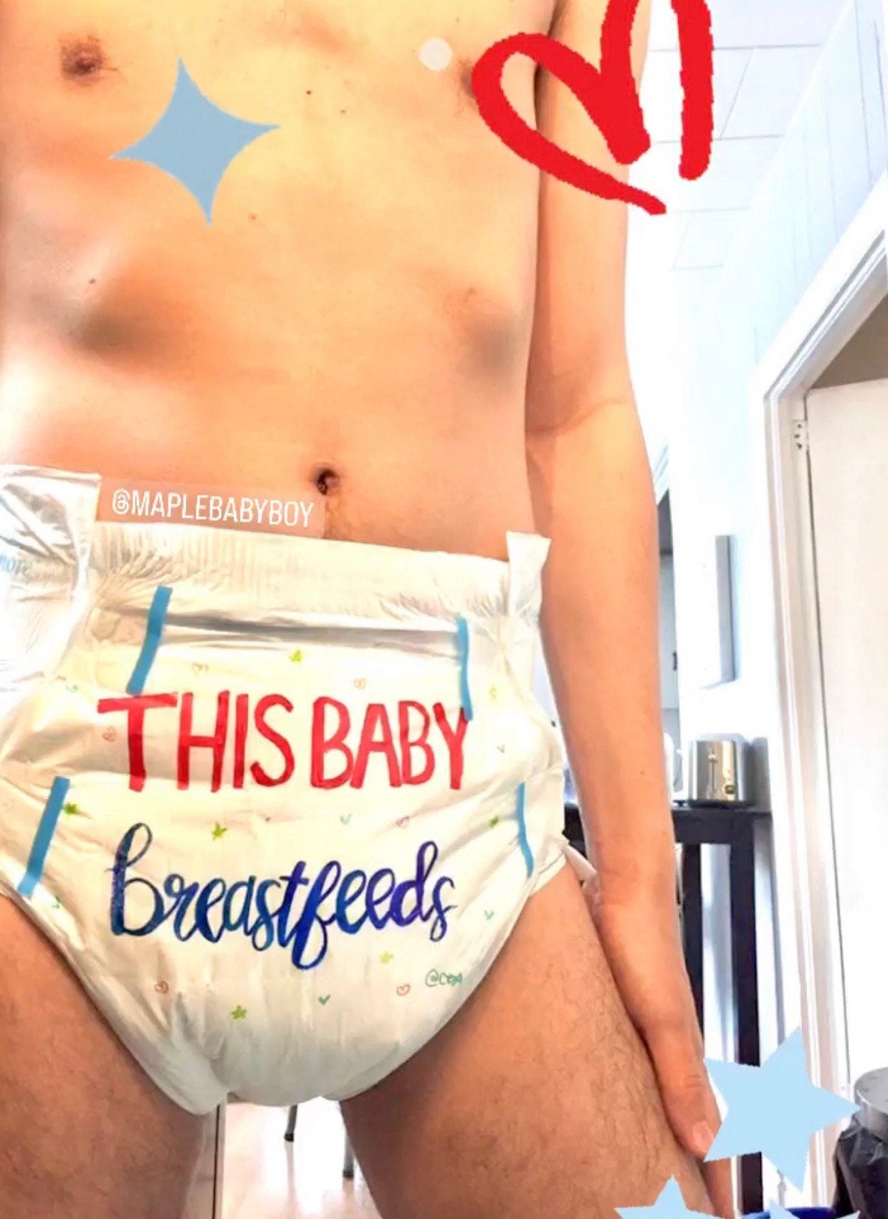 ABDL Adult Baby Diaper, “This Baby Breastfeeds”