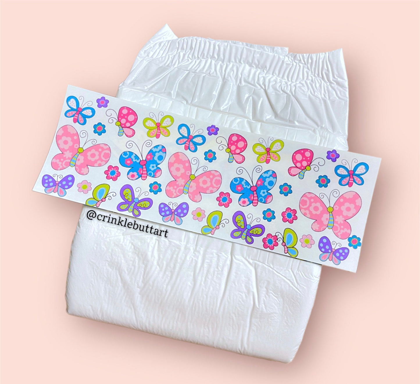 ABDL Diaper Tape, "Butterflies and Flowers"