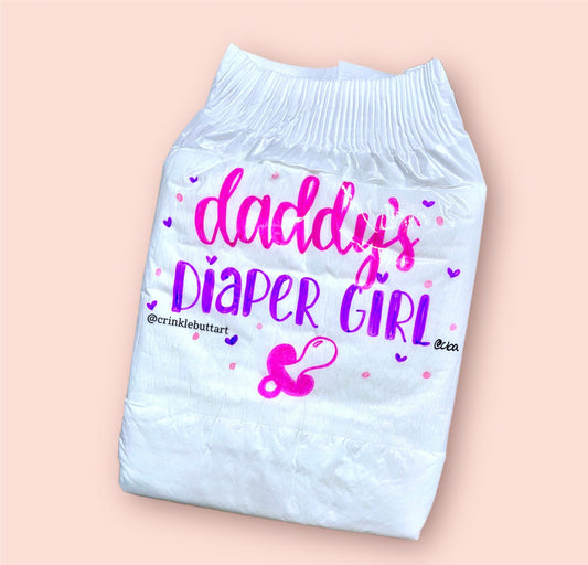 ABDL Adult Baby Diaper, "Daddy’s Diaper Girl"