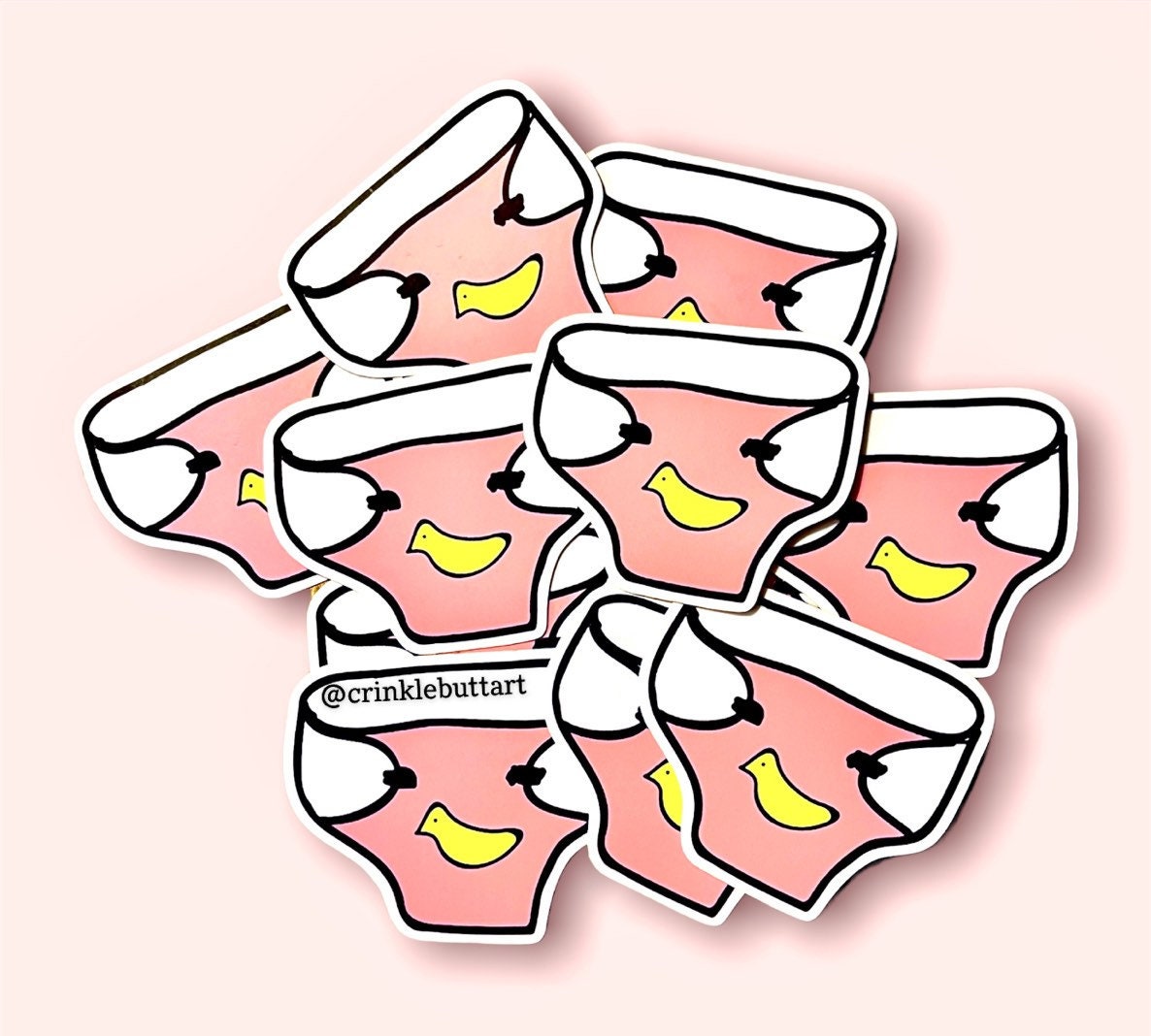 Cba Sticker CBA Pink Diaper Sticker, Small