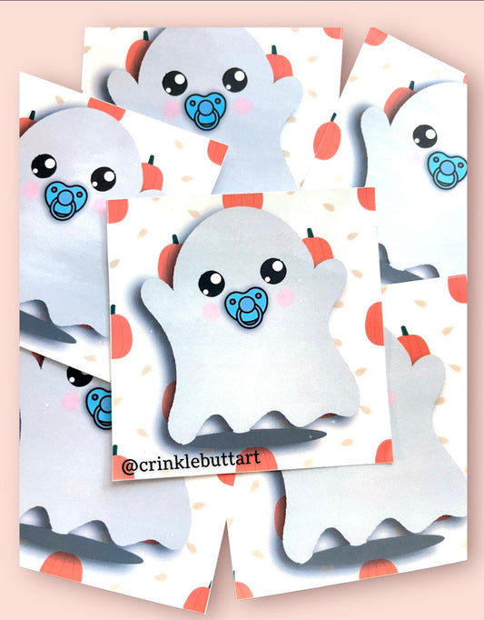 CBA Greedy The Ghost Clear Sticker, Small or Large