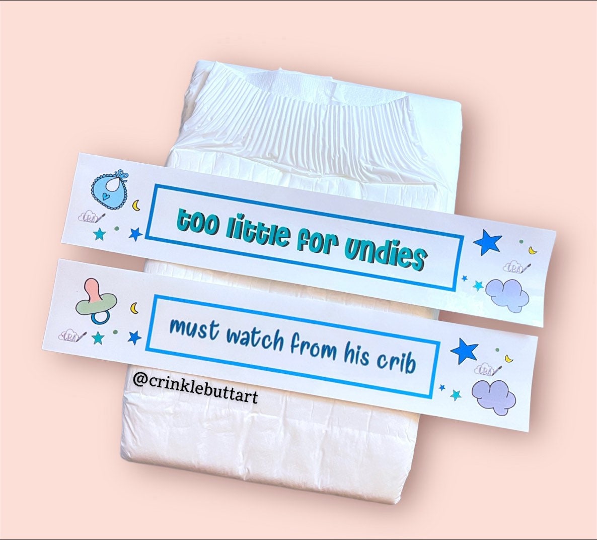 ABDL Skinny Diaper Tapes x4 “Little Boy Cuck Pack”