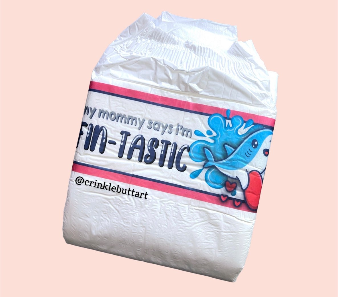 ABDL Clear Premium Shark Diaper Tapes “Mommy Says I’m FinTastic”