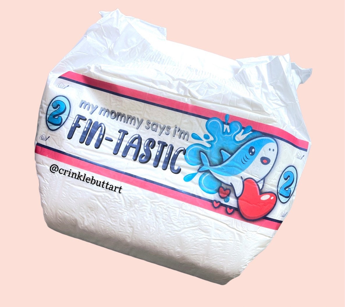 ABDL Clear Premium Shark Diaper Tapes “Mommy Says I’m FinTastic”