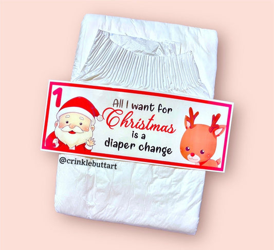 ABDL Christmas Diaper Tape "All I Want For Christmas Is A Diaper Change"