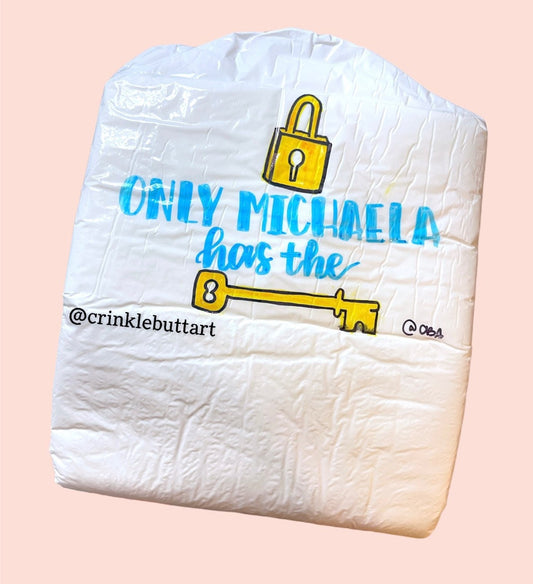 ABDL Adult Baby Diaper, "Only Mommy Has The Key" Cuckhold, Chastity