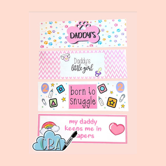 ABDL Diaper Tapes, Pack of 4, Premium Clear “Daddy’s Girl Pack”